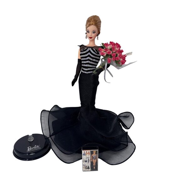 1998 40th Anniversary Barbie Doll #21384 Collector Edition Black Gown Roses - Picture 2 of 10